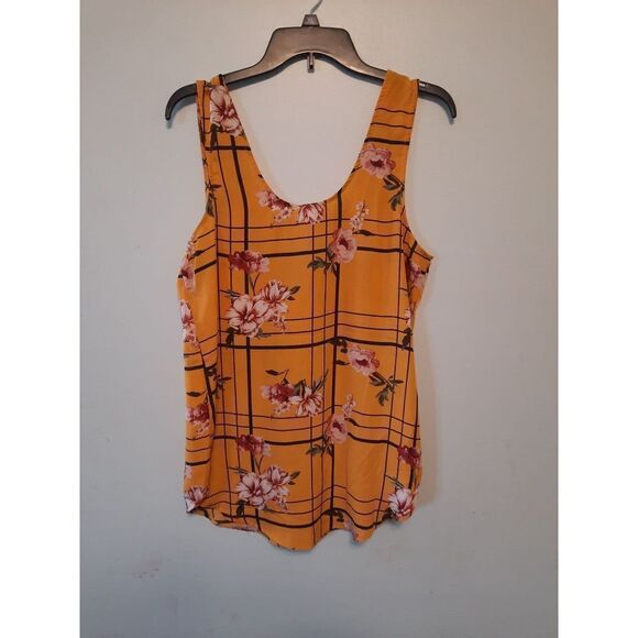 Daytrip size L Yellow Floral Tank Top - Picture 3 of 3